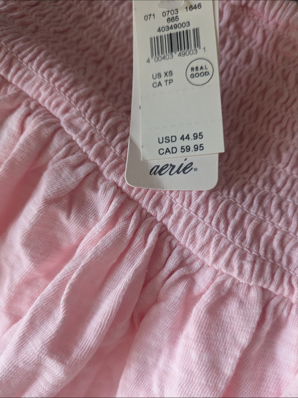 Aerie Light Pink Smocked Skirt